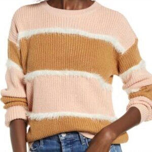 Hem & Thread Pink and Camel Striped Sweater